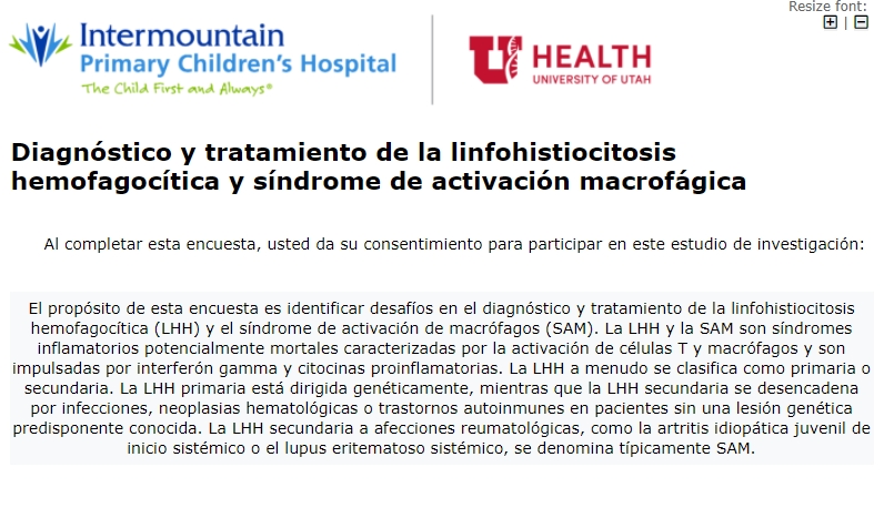Encuesta para Latinoamérica sobre diagnóstico, manejo y tratamiento de la Linfohistocitosis Hemofagocítica
